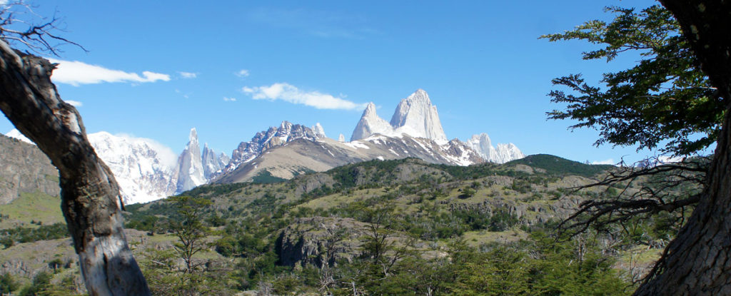 Die Gipfel Fitz Roy und Cerro Torre imargentinischen Nationalpark Los Glaciares