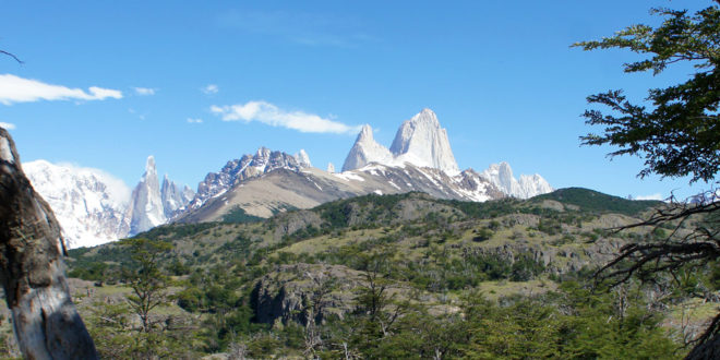 Die Gipfel Fitz Roy und Cerro Torre imargentinischen Nationalpark Los Glaciares